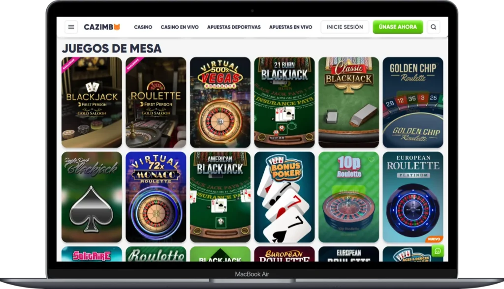 Juegos de mesa de Cazimbo Casino