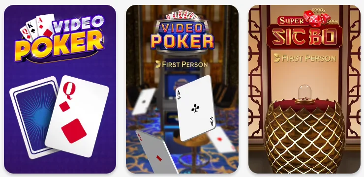 Video póquer y otros juegos de mesa 